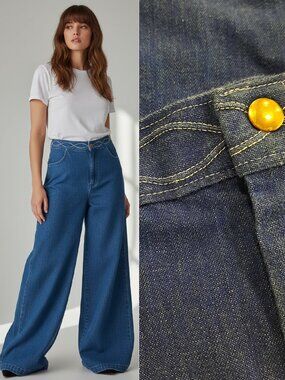 Vtg 60s handmade wide leg jeans